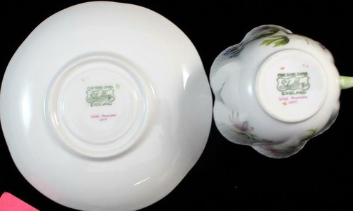 Shelley WILD ANEMONE Flat Cup & Saucer Dainty Shape Bone China 13977 GREAT COND - Picture 4 of 5