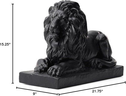 Weather-Resistant Lying Lion Garden Statue - Durable MGO Outdoor Decor, 21.75" - Picture 10 of 10