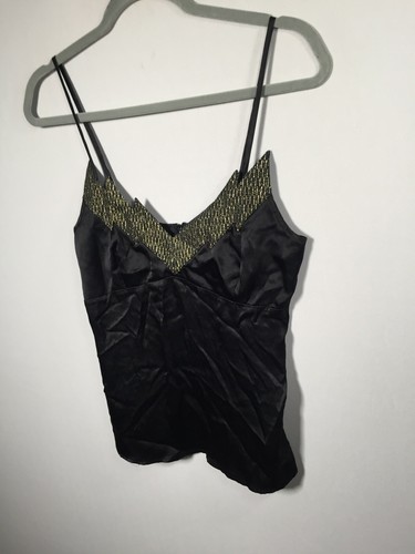 Wish womens cami tank top singlet size S aus 8 black sleeveless good condition - Picture 2 of 7
