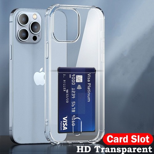 Custodia trasparente porta carte di credito per iPhone 16 15 14 13 12 11 Pro Max - Foto 16 di 20