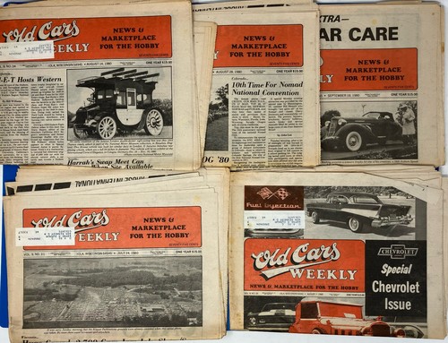 OLD CARS WEEKLY NEWS & MARKETPLACE, NEWSPAPERS 1980, Lot of 11, Race Cars, Chevy - Picture 2 of 15
