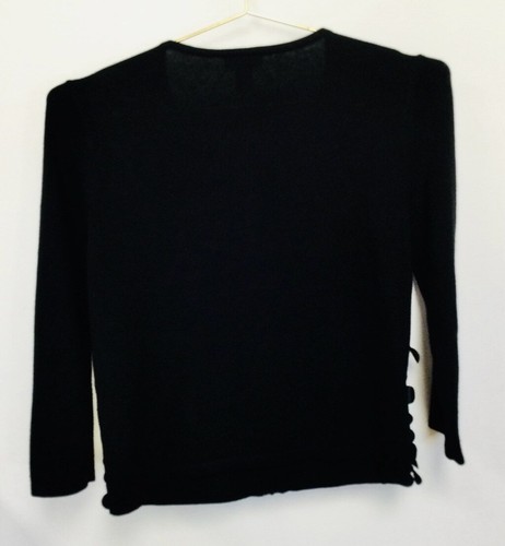 Cárdigan Suéter Chico's Negro Talla 0 Cuero Como Redondo Patchwork - Imagen 3 de 11