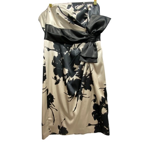 White House Black Market Strapless Satin Dress Abstract Bow Party Cocktail 8
