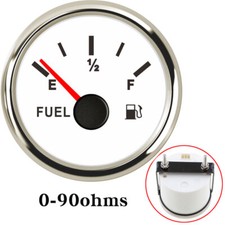 52mm White Fuel Level Gauge 0-90 Ohms For Auto Truck Motorcycle Marine Usa Stock