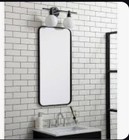 Elegant Decor Evermore 18x36 Soft Corner Metal Rectangular Mirror in Black B-new
