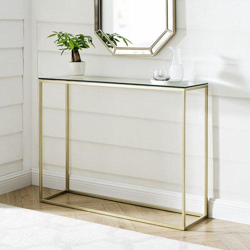 107 cm Elegante Acento Moderno Sofá Lateral Soporte Consola de Entrada Mesa Pasillo Entrada - Imagen 13 de 15
