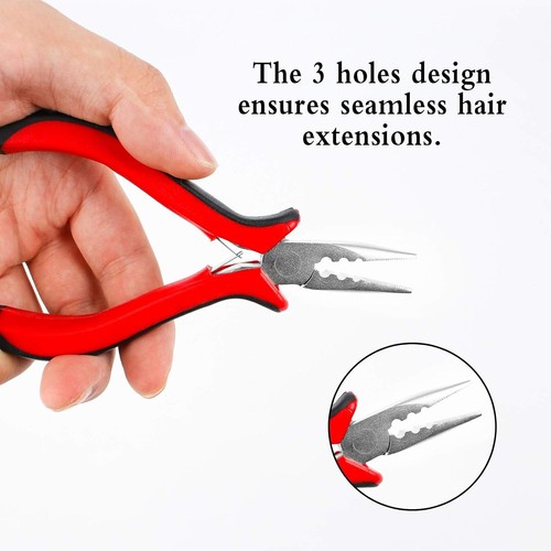 2 Stück Haarverlängerung Zange Microring set Microringnadel Zange Haarverläng... - Bild 4 von 9