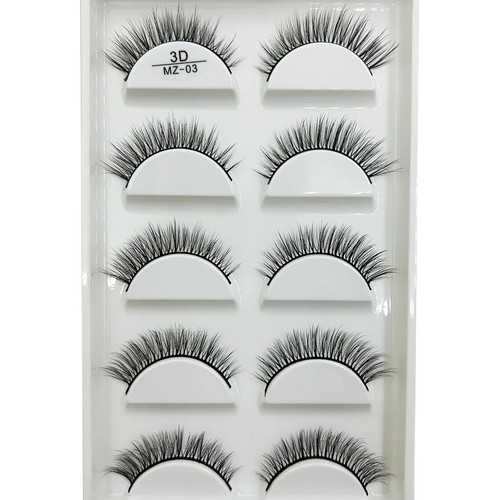 Wholesale 5Pairs 3D Natural Mink False Eyelashes Extension Fake Eye Lashes Faux - Picture 22 of 39