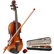 New 1/2 Acoustic Violin Case Bow Rosin Natural for Kids Christmas Present