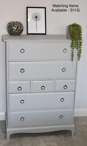 Stag Minstrel Tallboy Chest 7 Drawers Off-white. Free Local Delivery Or Courier. - Picture 5 of 22