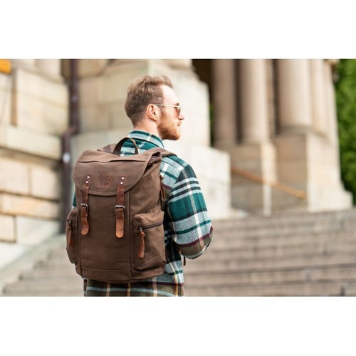 LEDER HERREN BRAUN UND GROSS RUCKSACK VINTAGE PAOLO PERUZZI T-19-BR - Bild 9 von 10