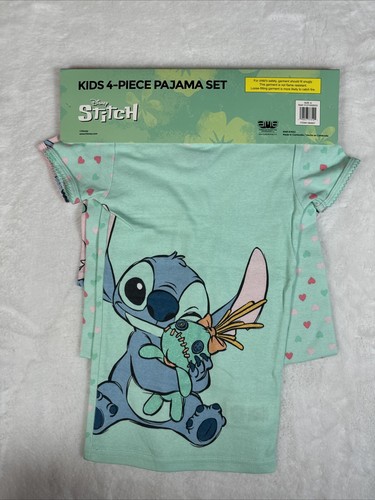 Disney Stitch Character Kid’s 4-Piece Pajama Set Size 6 - Picture 4 of 7
