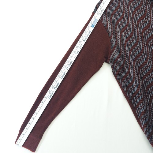 Men's 42" Chest Vintage Valentino Sweater Wool/Cashmere Wine/Black "Size 120" - Picture 10 of 17
