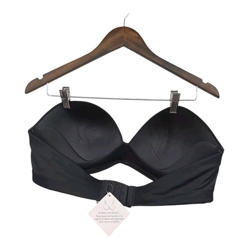 Women's Black Anti-Slip Push Up Strapless Wirefree Lift Bra Sz. 40 D New - Picture 6 of 9