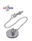 Chrome Metal Bathroom Basin Sink Plug and Chain Heavy Duty Brass 1 1/2"