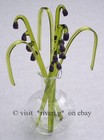 BUNCH OF LAVENDER@Grass & Vase@GLASS Flowers Gift Set@Permanent flowers@PURPLE