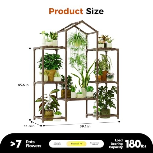 Plant Stand Indoor with Grow Light Wood Plant Shelf for Hanging A Shape - Picture 7 of 8