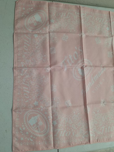 Tito's Handmade Vodka Bandana Scarf Handkerchief Liquor 21" X 21" Pink/White - Picture 6 of 7