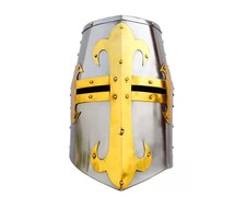 Medieval knight Templar Helmet 18Gauge Steel Crusader Bucket Reenactment Helmet