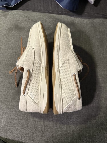 Sperry Women's Whale fish Boat Shoes~Sz 8.5~Ivory / Tan~ - Picture 4 of 7