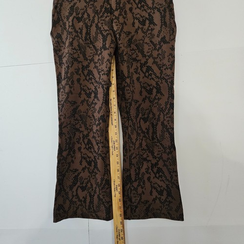 Cabi Size M Brown Black Snakeskin Print Flared Leg Designer Leggings with Pocket - Picture 13 of 17