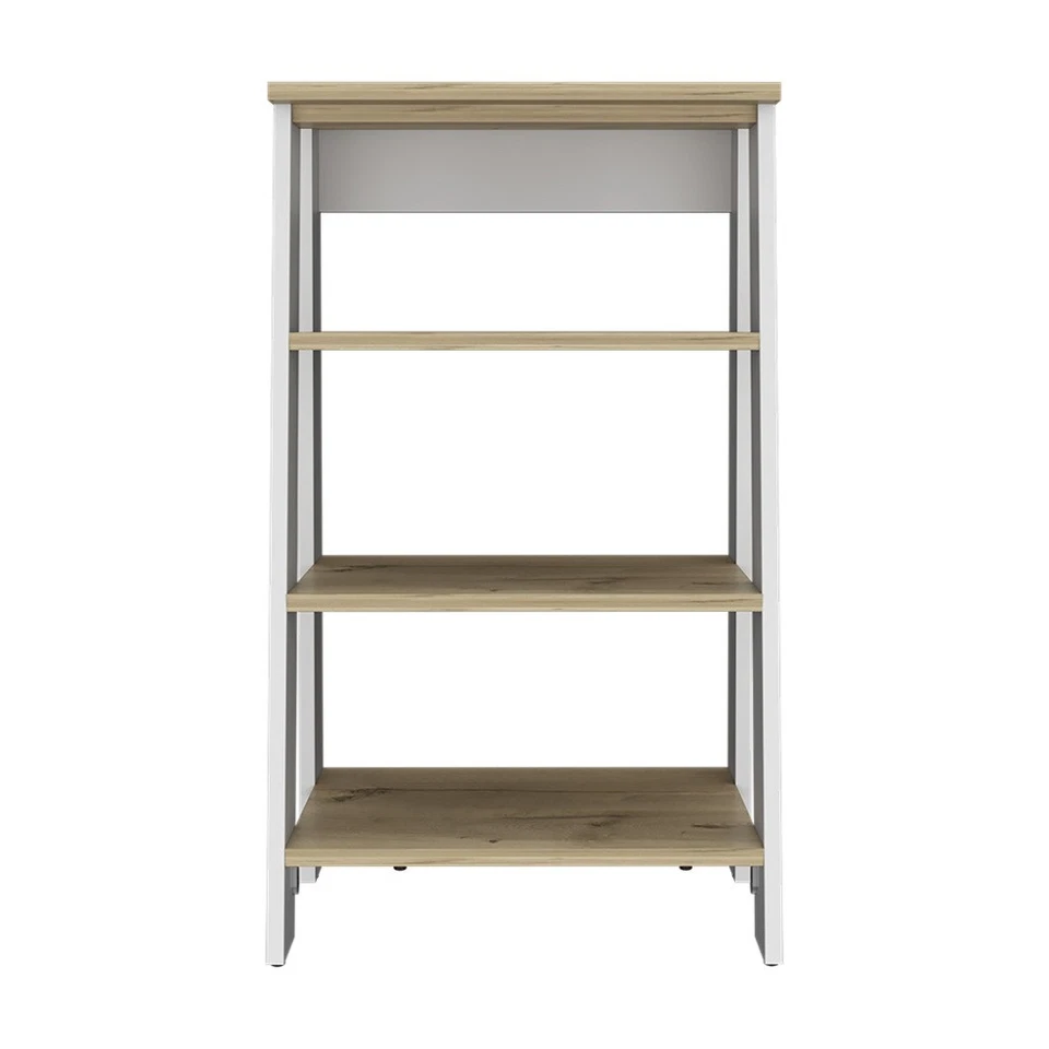 Cabinet with four open shelves and four legs Light oak/white finish - Image 2 of 4