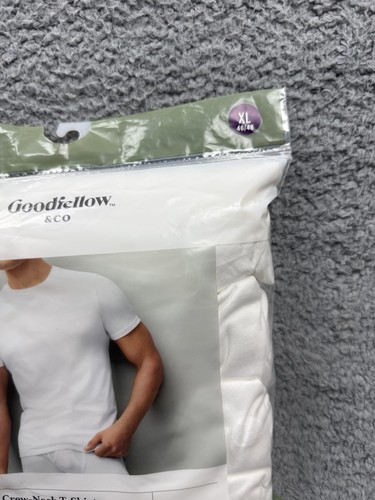 Camisa Goodfellow & Co Para Hombres XL Blanca Clásica Cuello Redondo Paquete de 4 Algodón Sin Etiquetas - Imagen 2 de 7