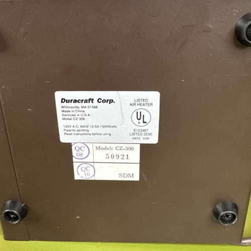 Duracraft CZ-306 Ceramic Space Heater Portable Adjustable Thermostat w Box, Exc - Picture 7 of 12