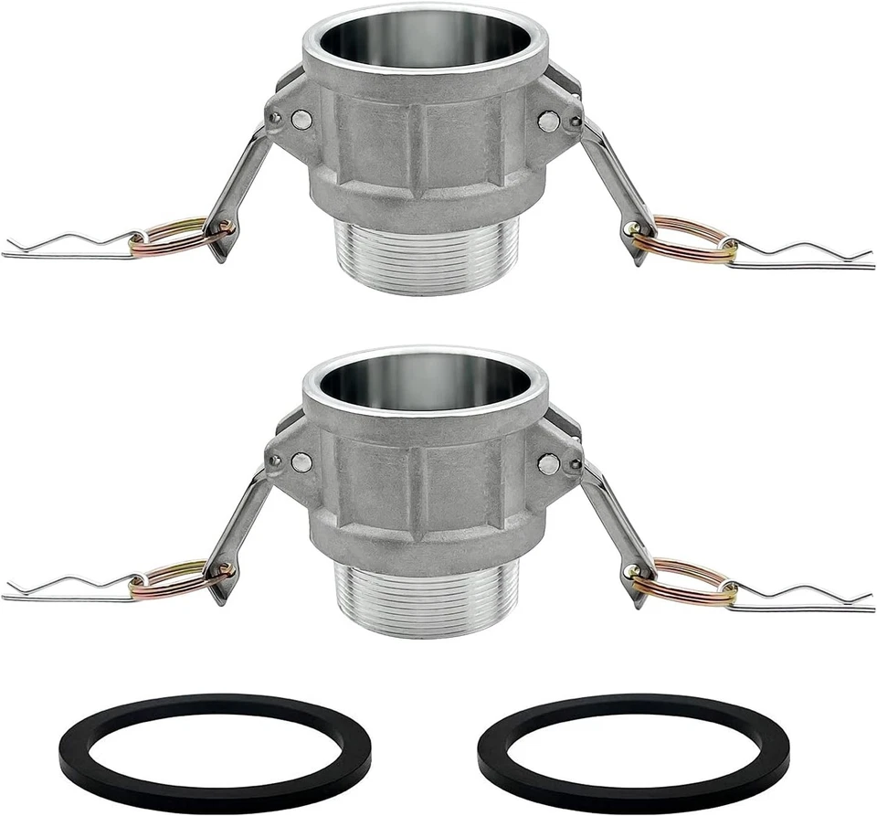 Type B Aluminum Cam and Groove Fitting Set, 4" Plug x 4” NPT - Image 3 of 4