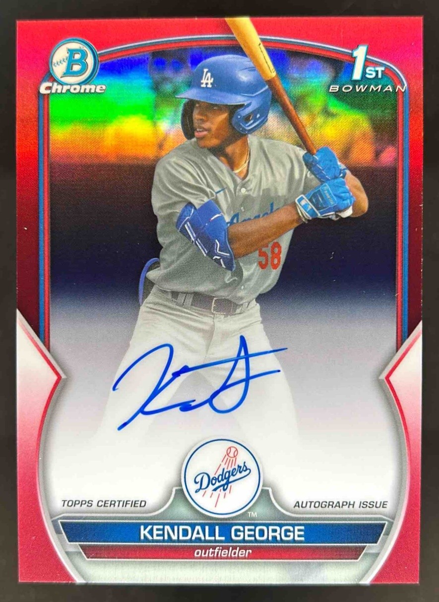 2023 Bowman Draft Kendall George Chrome Prospect Auto Red Refractor 1st #2/5