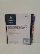 BUSINESS SOURCE BIG TAB POLY INSERTIBLE DIVIDERS 8 COUNT