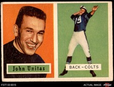 1957 Topps #138 Johnny Unitas Colts DOUBLE-PRINT RC HOF Louisville 3 - VG