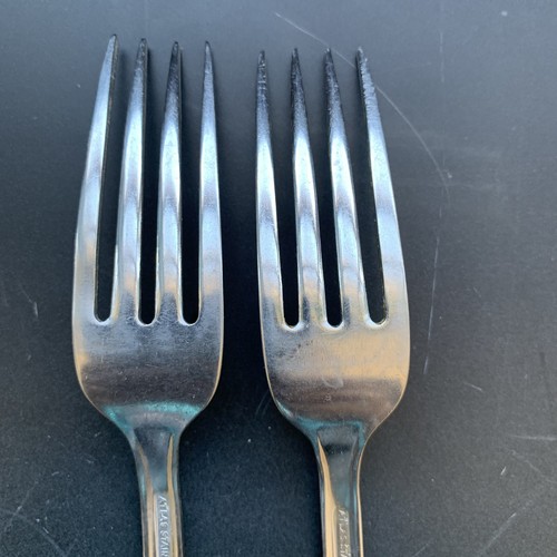 2 ATLAS Stainless FLATWARE AAS3 Dinner FORK  MCM USA Lot Of 2 Vintage Kitchen - Picture 7 of 9