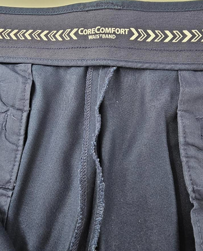 Roundtree & Yorke 40x30 Blue Cotton Travel Smart Pleated Cuffed Mens Dress Pants - Picture 4 of 9
