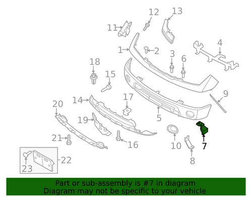 Genuine Nissan Lower Bumper Bracket 62215-ZL00B - Picture 2 of 2