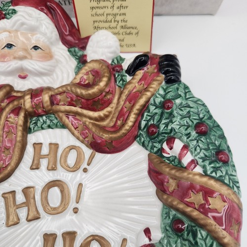 Fitz & Floyd Essentials Santa Wreath Christmas Canape Cookie Plate w/ Box – 2001 - Picture 4 of 20