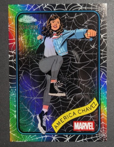 2025 Topps Chrome Marvel America Chavez Black Spider Web Refractor /399 #153