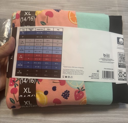 NWT Member's Mark Lot Of 4 Girls Leggings Grey, Black, Aqua, Print XL 14 16 NEW - Picture 8 of 10