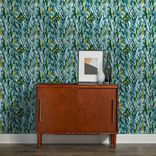 Opalhouse Green Tropical Leaves 198"x20" Peel and Stick Wallpaper Nature, Green - Bild 6 von 6