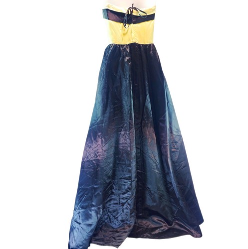 VTG 80s Gunne Sax Jessica McClintock Black Satin Strapless dress Gown Sz 5 Prom - Picture 4 of 16
