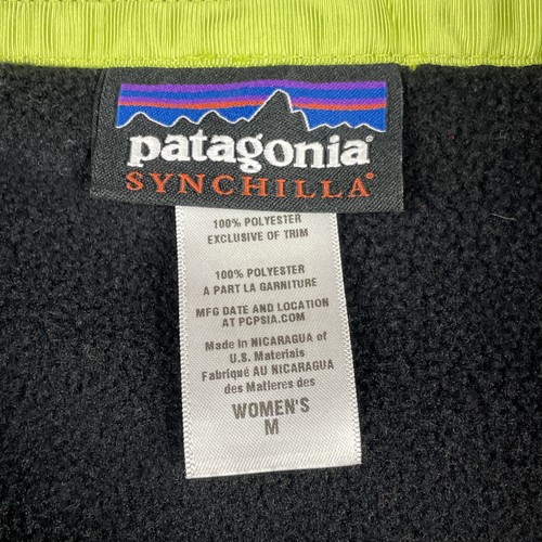 Payagonia Women’s Lightweight Synchilla Snap-T Fleece Pullover Medium Black Red - Picture 6 of 11