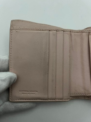 Bottega Veneta Wallet Leather Pink USED TA9-9 - Picture 17 of 23