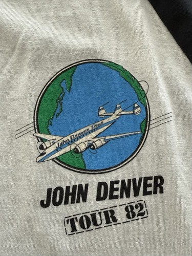 Vintage 80s T-shirt Size L John Denver Tour The Knits Single Stitch USA - Picture 5 of 10