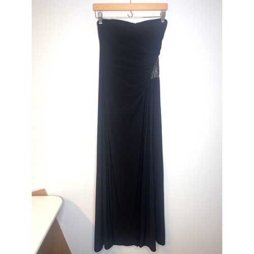 Hailey Logan Adrianna Papell Black Lace Cutout Full Length Evening Dress size 4 - Picture 2 of 10