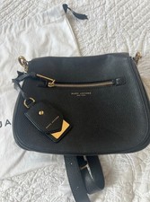 MARC JACOBS Leather Recruit Saddle Crossbody Bag Black