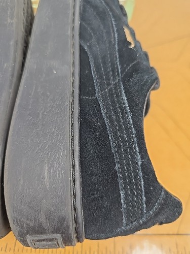 Puma Black Suede Platform Gold 362222 02 Lace Up Trainer Sneaker Women Size 10 - Picture 17 of 21