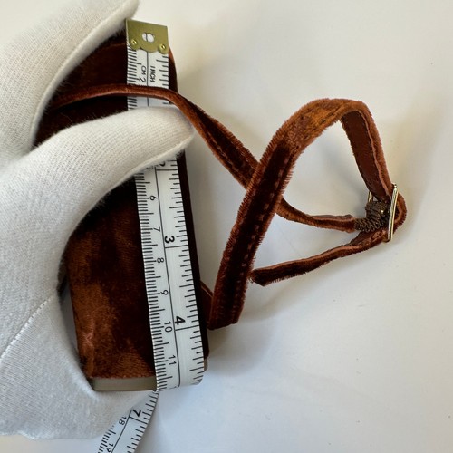 Loeffler Randall Fae Velvet Open Toe Platform Heels Sandals Sz 6 NIB Spice $425 - Picture 11 of 23