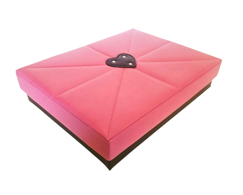 Empty Victoria's Secret Soft Vinyl Box Storage Pink & Black w Heart 11" X 9" HTF - Picture 2 of 6