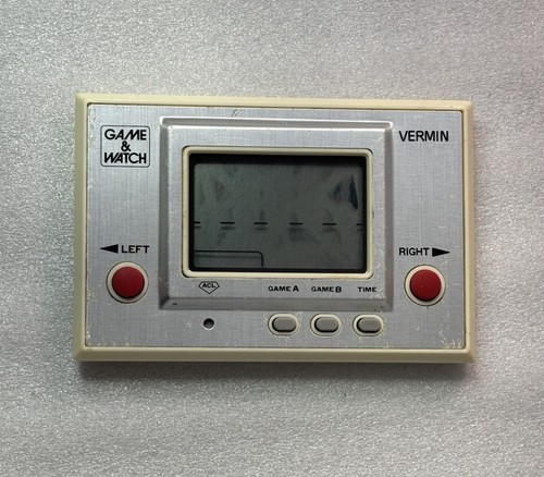 Nintendo Game & Watch Vermin MT-03 1980 Vintage Japón Pantalla Dañada Funcionando Basura - Imagen 3 de 4