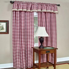 Sweet Home Collection Buffalo Check Burgundy Plaid Gingham Burgundy 84x42 panel